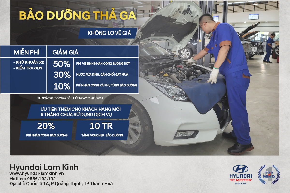 Bảo dưỡng thả ga không lo về giá